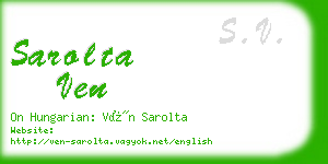 sarolta ven business card